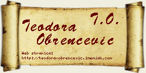 Teodora Obrenčević vizit kartica